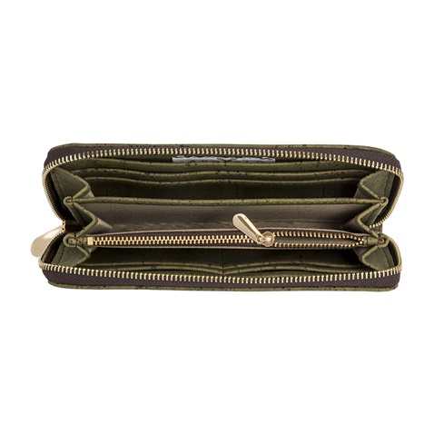 APOXYLO-Γυναικείο πορτοφόλι με φερμούαρ APOXYLO πράσινο