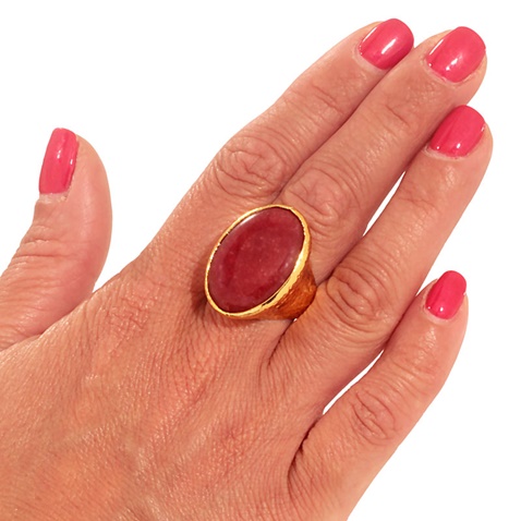 JEWELTUDE-Γυναικείο δαχτυλίδι Μονόπετρο Ορυκτή Πέτρα