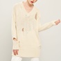 FUNKY BUDDHA-Γυναικείο oversized πουλόβερ FUNKY BUDDHA λευκό