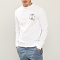 FUNKY BUDDHA-Ανδρική φούτερ μπλούζα με τύπωμα FUNKY BUDDHA λευκή