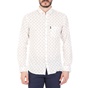 DORS-Ανδρικό πουκάμισο DORS μπεζ-λευκό