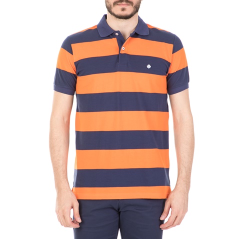 DORS-Ανδρική μπλούζα DORS πορτοκαλί-μπλε