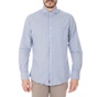 HAMPTONS-Ανδρικό μακρυμάνικο πουκάμισο HAMPTONS MICRO CHECK γαλάζιο