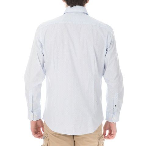 HAMPTONS-Ανδρικό μακρυμάνικο πουκάμισο HAMPTONS MICRODESIGN γαλάζιο