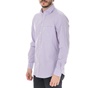 HAMPTONS-Ανδρικό μακρυμάνικο πουκάμισο  HAMPTONS CLASSIC CHECK μοβ