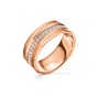 FOLLI FOLLIE-Γυναικείο φαρδύ δαχτυλίδι από ατσάλι FOLLI FOLLIE TOUCH ροζ-χρυσό
