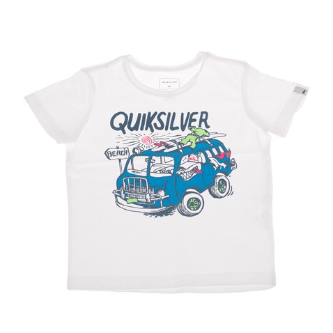 QUIKSILVER-Παιδική κοντομάνικη μπλούζα QUIKSILVER WOLF RIDING λευκή