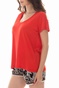 COTTON CANDY-Γυναικεία κοντομάνικη μπλούζα COTTON CANDY κόκκινη