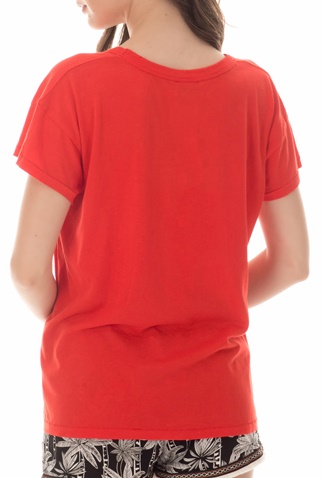 COTTON CANDY-Γυναικεία κοντομάνικη μπλούζα COTTON CANDY κόκκινη