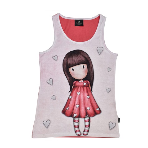 SANTORO Gorjuss-Παιδική αμάνικη μπλούζα για κορίτσια SANTORO Gorjuss κοραλί