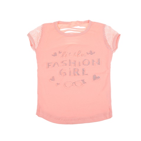 SAM 0-13-Παιδική κοντομάνικη μπλούζα για μικρά κορίτσια SAM 0-13 σομόν