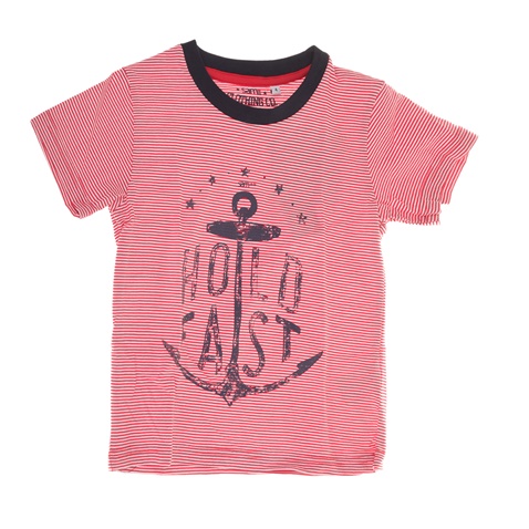 SAM 0-13-Παιδική κοντομάνικη μπλούζα για μικρά αγόρια SAM 0-13 κόκκινη-λευκή