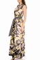 NENETTE-Γυναικείο φόρεμα ALLEVI ABITO LUNGO NENETTE κίτρινο-ροζ