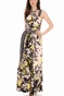 NENETTE-Γυναικείο φόρεμα ALLEVI ABITO LUNGO NENETTE κίτρινο-ροζ