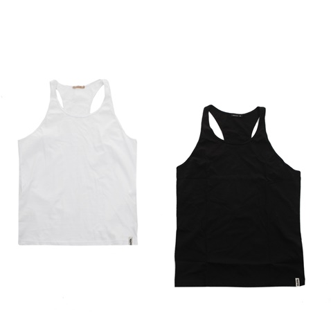 BODYTALK-Σετ από δύο ανδρικές αμάνικες μπλούζες BODYTALK λευκό-μαύρο