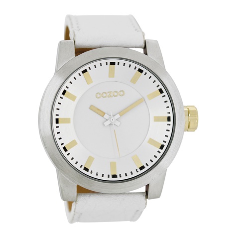 OOZOO-Unisex δερμάτινο ρολόι OOZOO TIMEPIECES λευκό