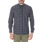 HAMPTONS-Ανδρικό μακρυμάνικο πουκάμισο  HAMPTONS BIG CHECK SHIRT μπλε