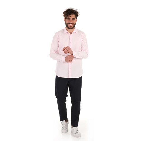 ORLEBAR BROWN-Ανδρικό πουκάμισο ORLEBAR BROWN Giles Seersucker C ροζ
