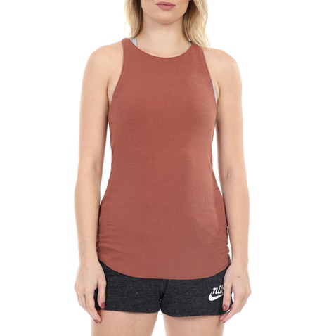 NIKE-Γυναικείο τοπ NIKE YOGA LUXE RIB TANK κόκκινο