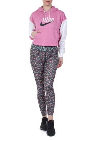 NIKE-Γυναικεία cropped φούτερ μπλούζα NIKE NSW VRSTY HOODIE FT ροζ λευκή