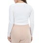 NIKE-Γυναικεία cropped μπλούζα NIKE NSW TEE LS LUX 3 CROP λευκή