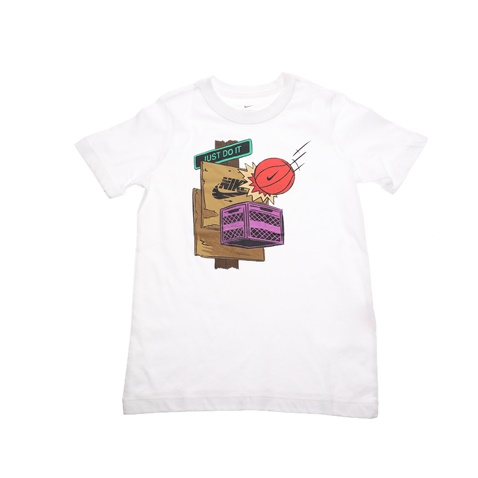 NIKE-Παιδικό t-shirt NIKE NSW TEE BBALL STREET λευκό