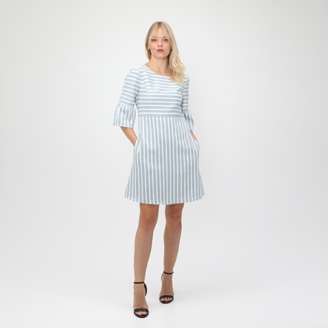 BOSS-Γυναικείο mini φόρεμα BOSS Alinny λευκό μπλε ριγέ