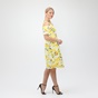 BOSS-Γυναικείο midi φόρεμα BOSS Alemy λευκό κίτρινο
