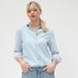 BOSS-Γυναικείο denim πουκάμισο BOSS Emali γαλάζιο