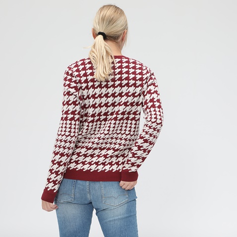 BOSS-Γυναικείο πουλόβερ BOSS Ionna Sweater κόκκινο λευκό