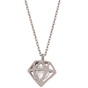 JEWELTUDE-Γυναικείο επάργυρο κολιέ σχήμα διαμάντι