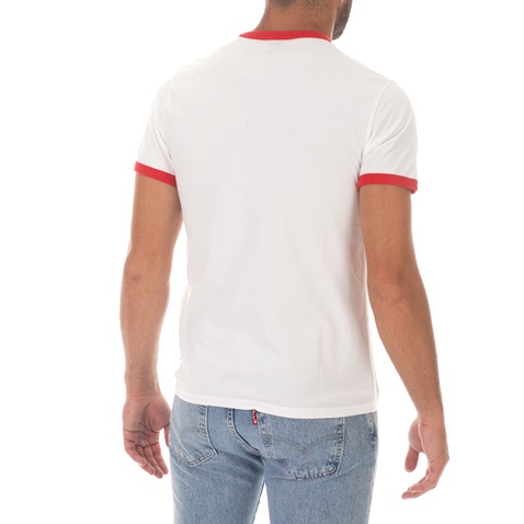 LEVI'S-Ανδρική κοντομάνικη μπλούζα LEVI'S RINGER TEE RETRO LOGOS λευκή
