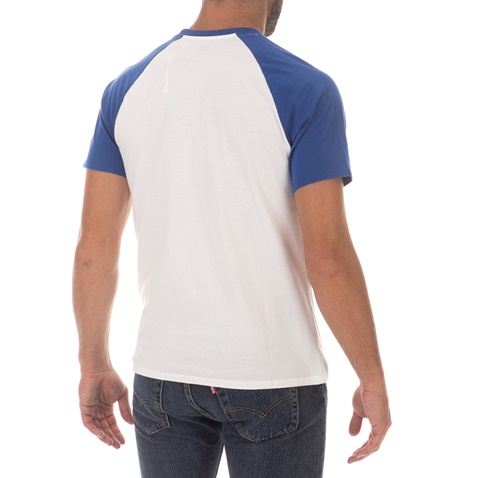 LEVI'S-Ανδρική κοντομάνικη μπλούζα LEVI'S BASEBALL HM λευκή-μπλε