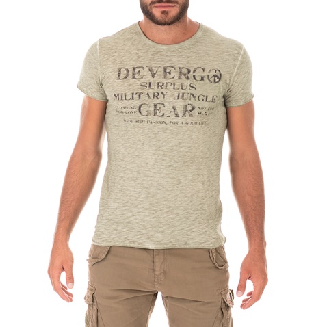 DEVERGO JEANS-Ανδρική μπλούζα DEVERGO JEANS χακί
