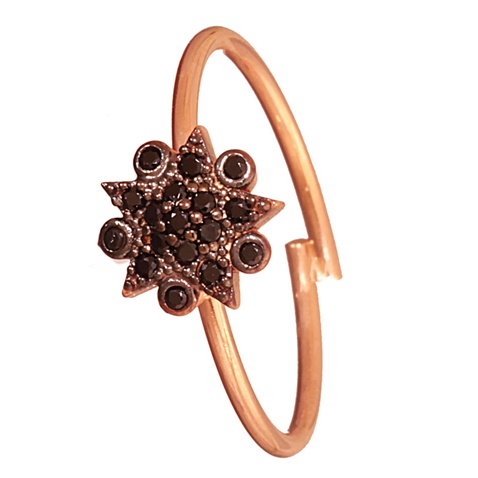 JEWELTUDE-Γυναικείο ασημένιο ρόζ επιχρυσωμένο δαχτυλίδι Αστέρι