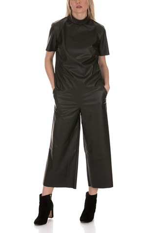 LA DOLLS-Γυναικεία δερμάτινη μπλούζα SNAKE LEATHER LA DOLLS μαύρη