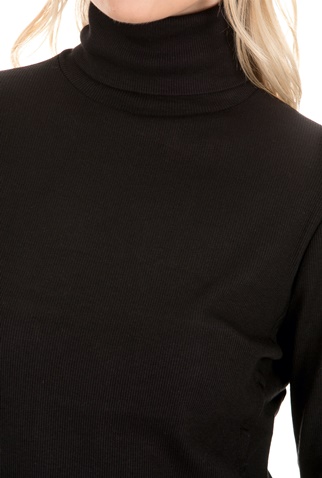 COTTON CANDY-Γυναικεία μπλούζα ζιβάγκο COTTON CANDY RIB TURTLENECK μαύρη