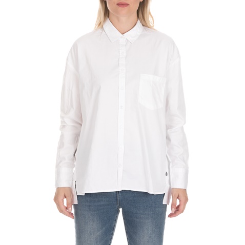 FUNKY BUDDHA-Γυναικείο πουκάμισο FUNKY BUDDHA λευκό