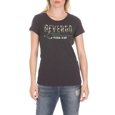 DEVERGO JEANS-Γυναικεία μπλούζα DEVERGO JEANS ανθρακί