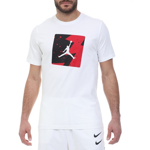 NIKE-Ανδρικό t-shirt NIKE M J POOLSIDE CREW λευκό