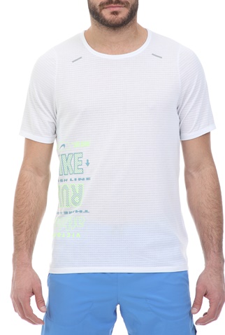 NIKE-Ανδρικό t-shirt NIKE WILD RUN RISE 365 TOP SS λευκό