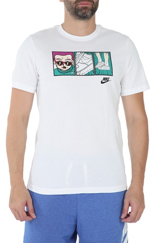 NIKE-Ανδρικό t-shirt NIKE NSW TEE FTWR 1 ILLUSTRATION λευκό