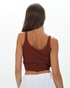 NIKE-Γυναικείο αθλητικό top NIKE CV0576 THE NIKE YOGA LUXE CROP TANK καφέ