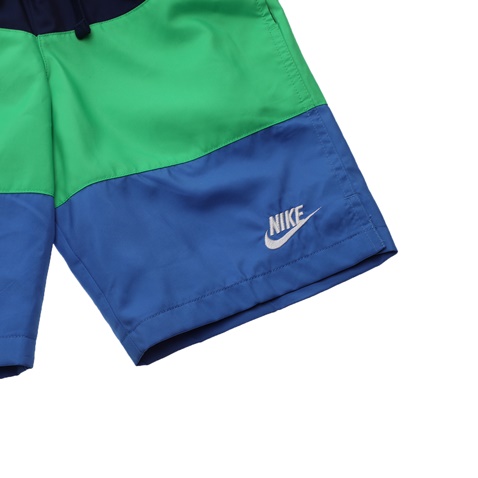 NIKE-Παιδική αθλητική βερμούδα NIKE SW SHORT WOVEN BLOCK πράσινη-μπλε