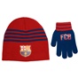 FC BARCELONA-Παιδικό σετ σκούφος και γάντια FC BARCELONA κόκκινο μπλε