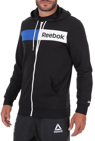 Reebok Classics -Ανδρική φούτερ ζακέτα Reebok Classics LINEAR LOGO μαύρη