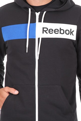 Reebok Classics -Ανδρική φούτερ ζακέτα Reebok Classics LINEAR LOGO μαύρη