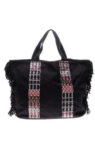 GLAMAZONS-Γυναικεία τσάντα ώμου GLAMAZONS AFRICA BEACH BAG μαύρη
