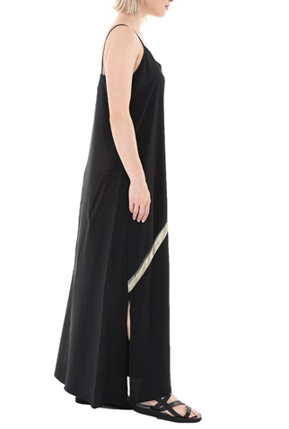 GLAMAZONS-Γυναικείο μακρύ φόρεμα GLAMAZONS FIRA μαύρο χρυσό