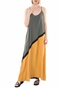 GLAMAZONS-Γυναικείο μακρύ φόρεμα GLAMAZONS FIRA 2 χακί κίτρινο